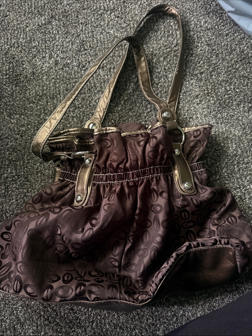 Metallic Bronze Patchwork Tote Bag - Chateau - Picture 2 of 4